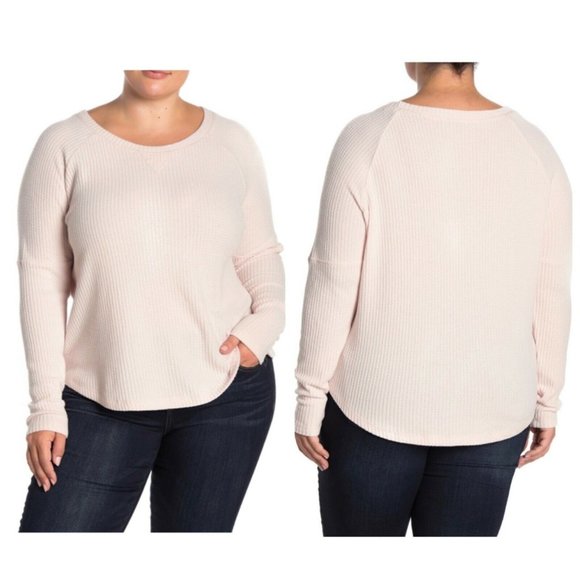 Sweet Romeo Pink Crewneck Long Sleeve Thermal Top - Picture 1 of 6